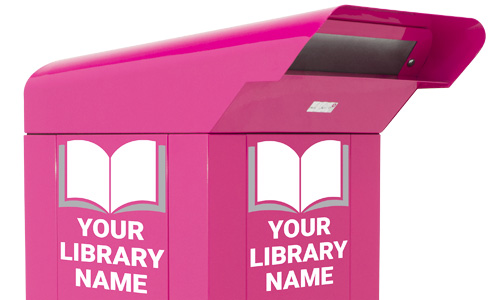 Pink book return with custom decal